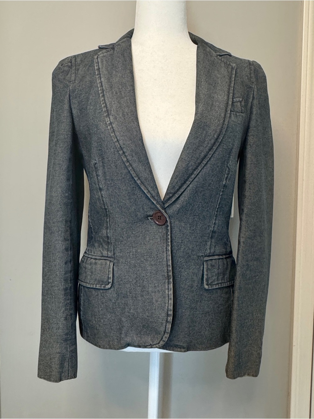 Marc Jacobs Denim Single-Button Tailored Blazer for Women, size 6